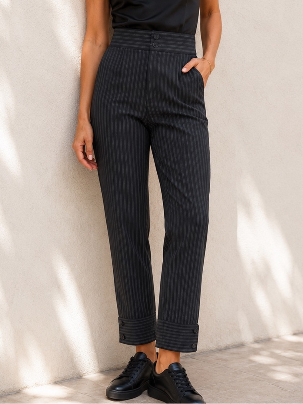 Kenzo Antonio Marras NWT Pinstripe Trousers Rose Lined Cuffed Ankle 29
